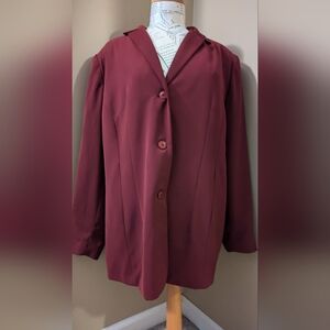 Venezia Cranberry Red Suit Jacket Blazer Plus 20 Lane Bryant